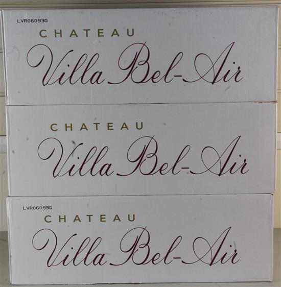 Three boxes of twelve bottles Chateau Villa Bel-Air 2006